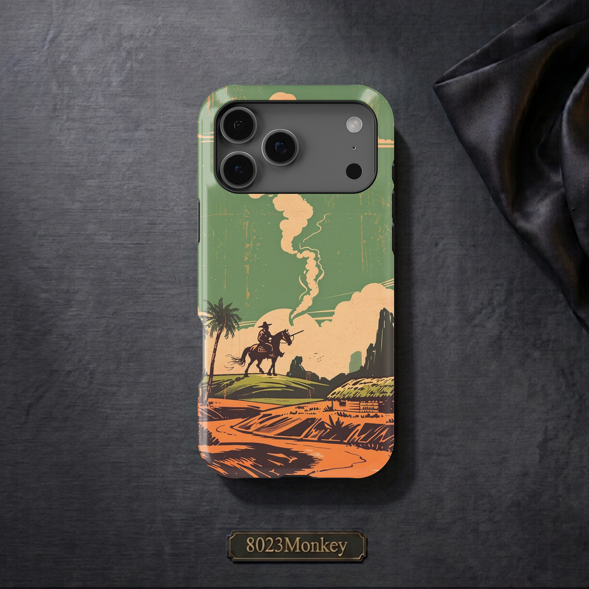 Vintage Western Cowboy Landscape MgaSafe Tough Phone Case for iPhone and Samsung