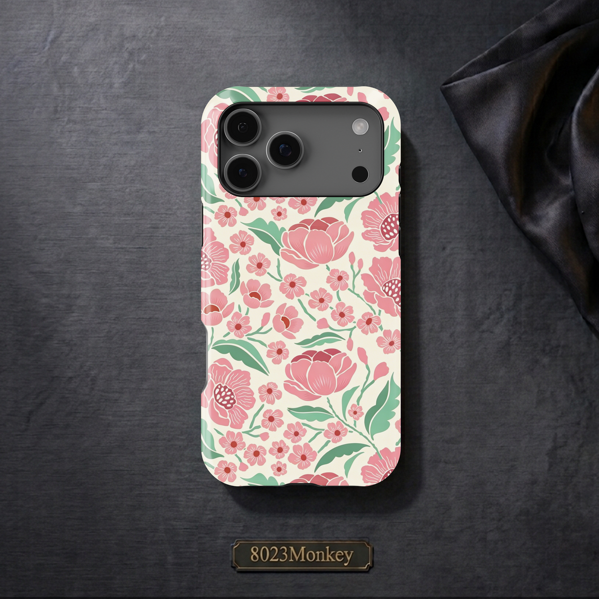 Retro Pink Wildflower MgaSafe Tough Phone Case for iPhone and Samsung