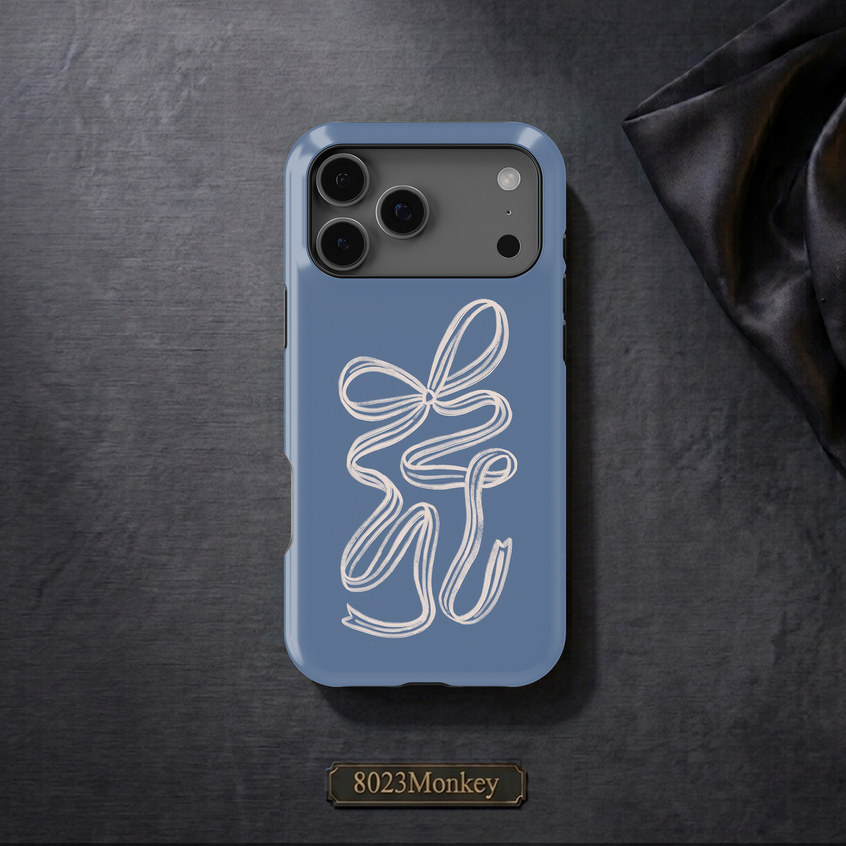 Minimal White Ribbon Bow MgaSafe Tough Phone Case for iPhone and Samsung
