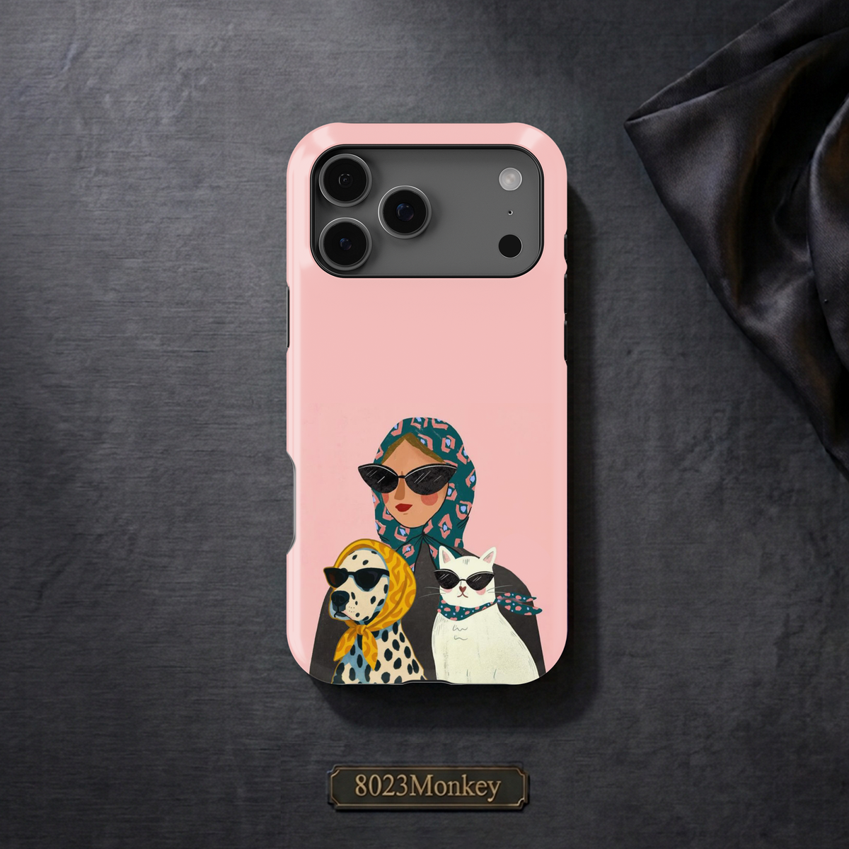 Cool Woman Cat Dog Art MgaSafe Tough Cover for iPhone and Samsung
