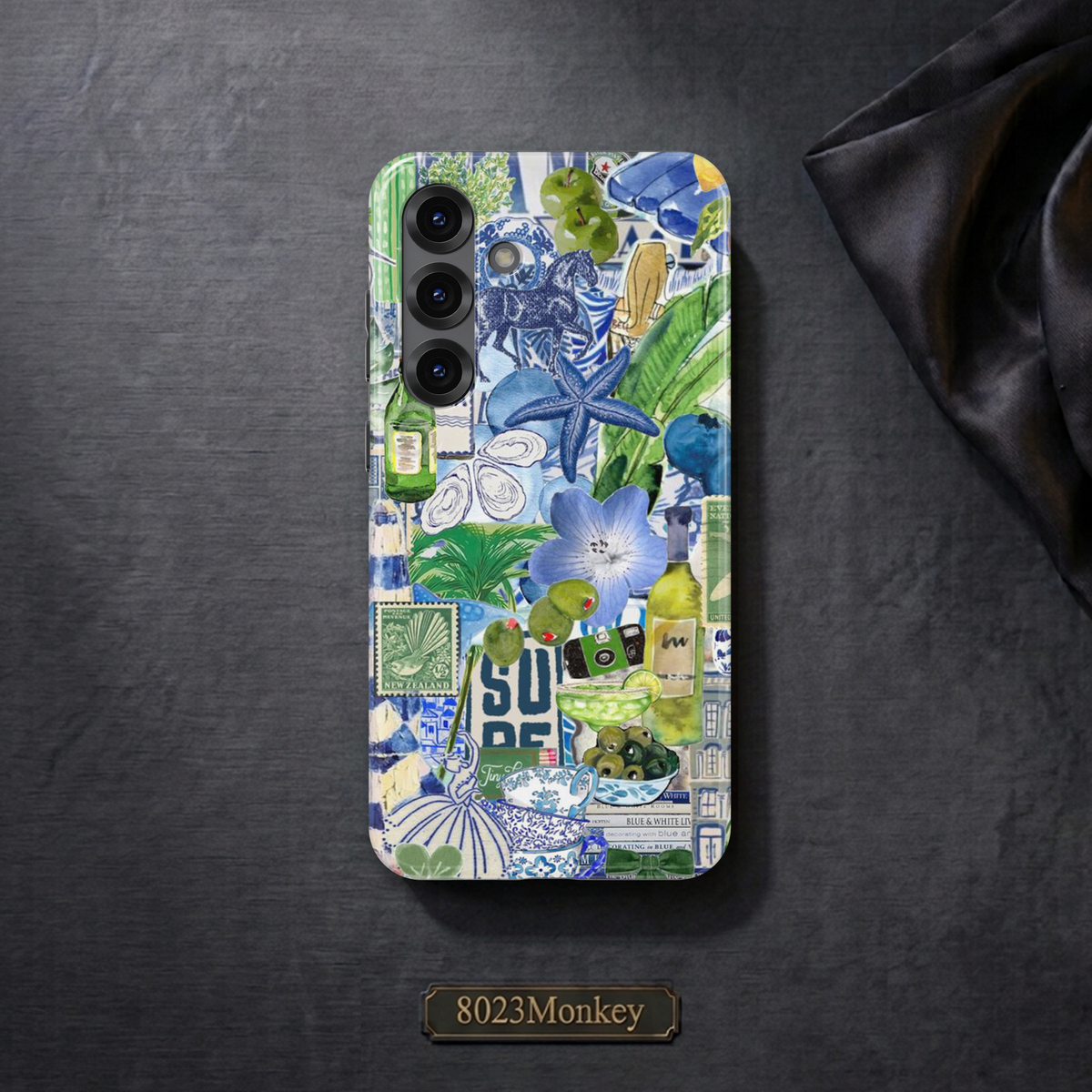 Blue Green Summer Collage MgaSafe Tough Phone Case for iPhone and Samsung