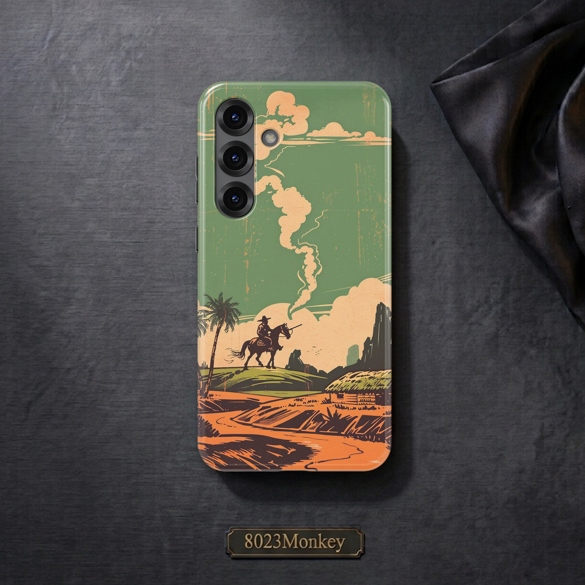 Vintage Western Cowboy Landscape MgaSafe Tough Phone Case for iPhone and Samsung