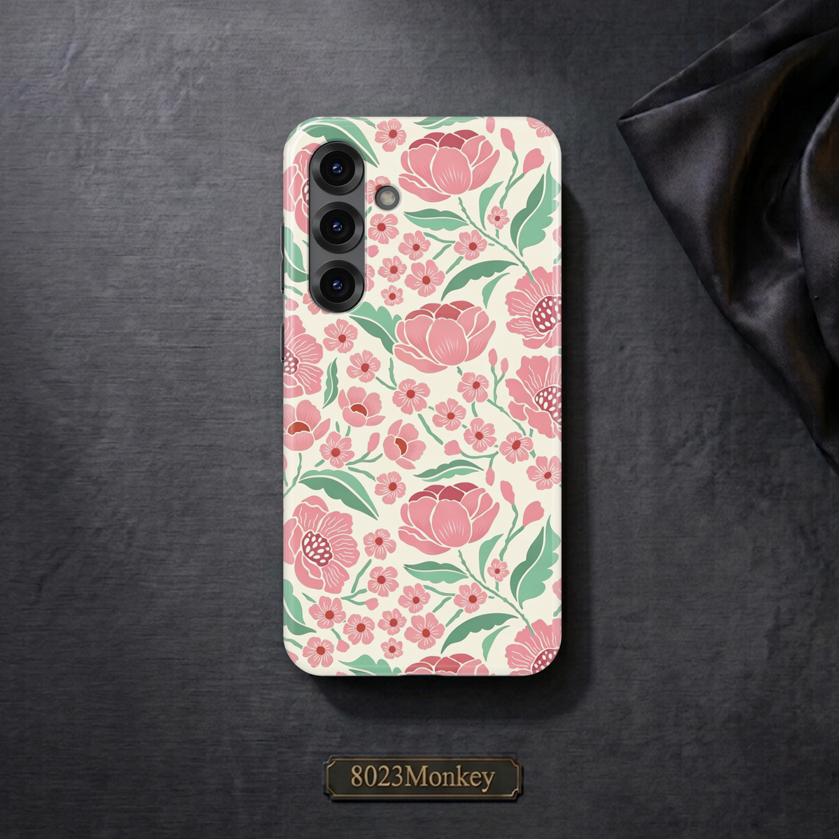 Retro Pink Wildflower MgaSafe Tough Phone Case for iPhone and Samsung