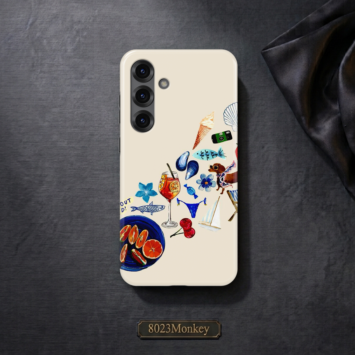 Preppy Beach Vacation Collage MgaSafe Tough Phone Case for iPhone and Samsung