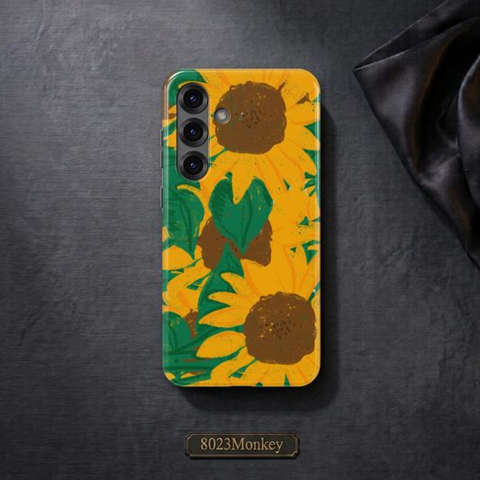Vintage Sunflower Art MgaSafe Tough Cover for iPhone and Samsung