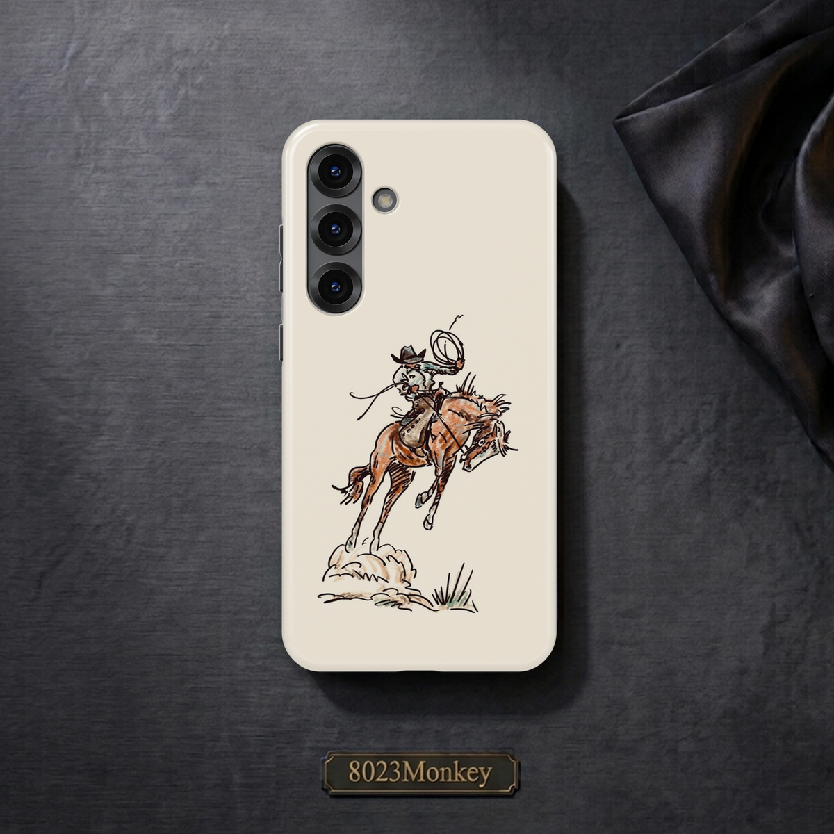 Vintage Cowboy Rodeo Horse MgaSafe Tough Cover for iPhone and Samsung