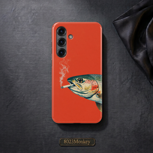 Funny Smoking Trout Fish MgaSafe Tough Cover for iPhone and Samsung