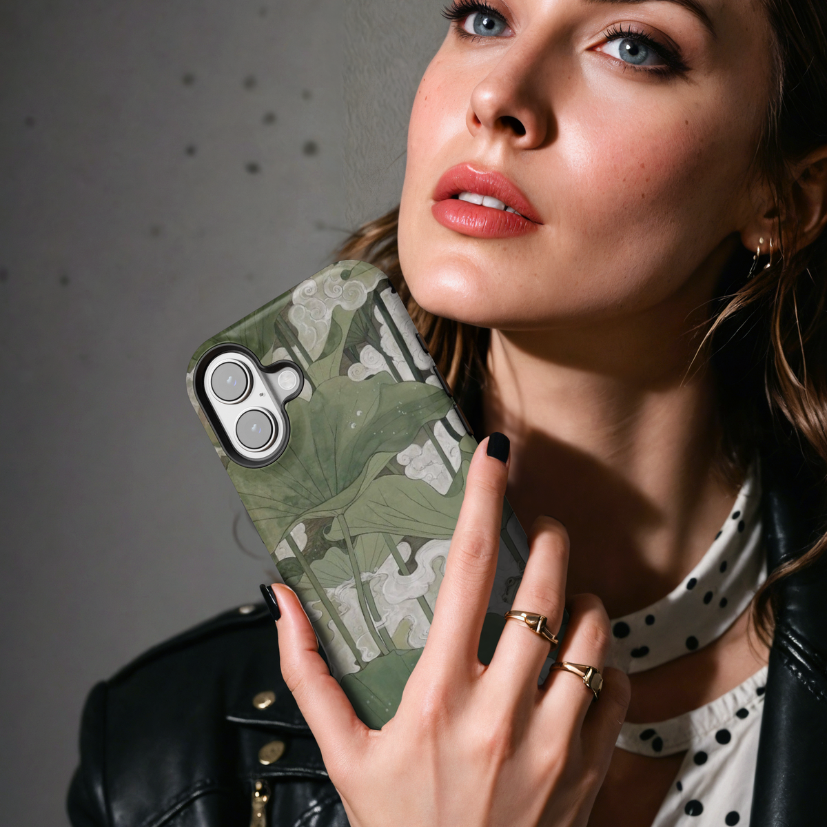 Green Lotus Leaf Frog MgaSafe Tough Phone Case for iPhone and Samsung