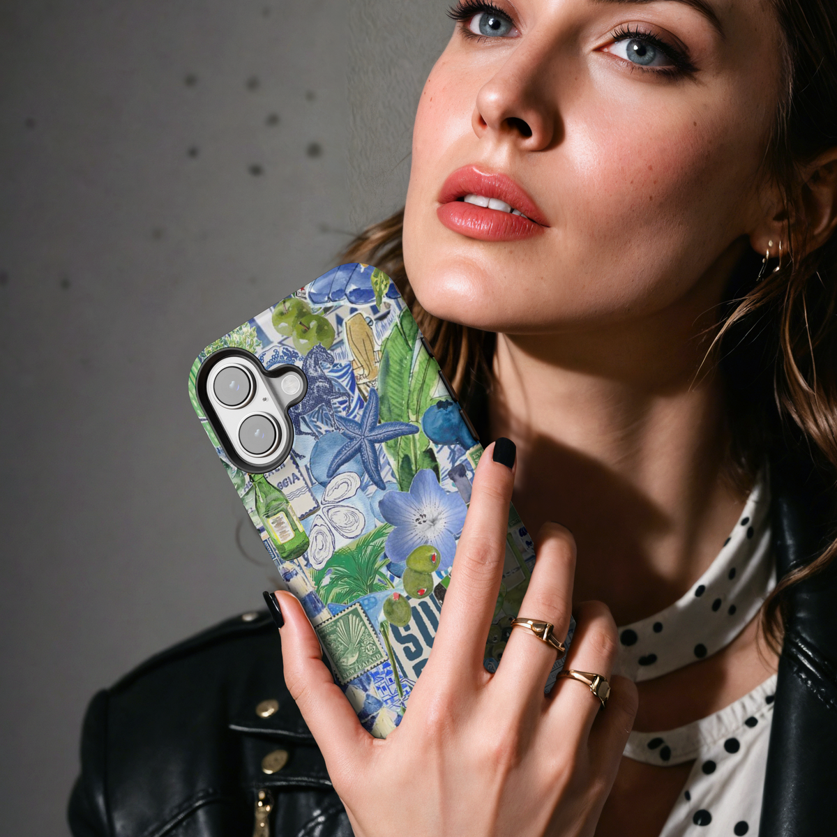 Blue Green Summer Collage MgaSafe Tough Phone Case for iPhone and Samsung