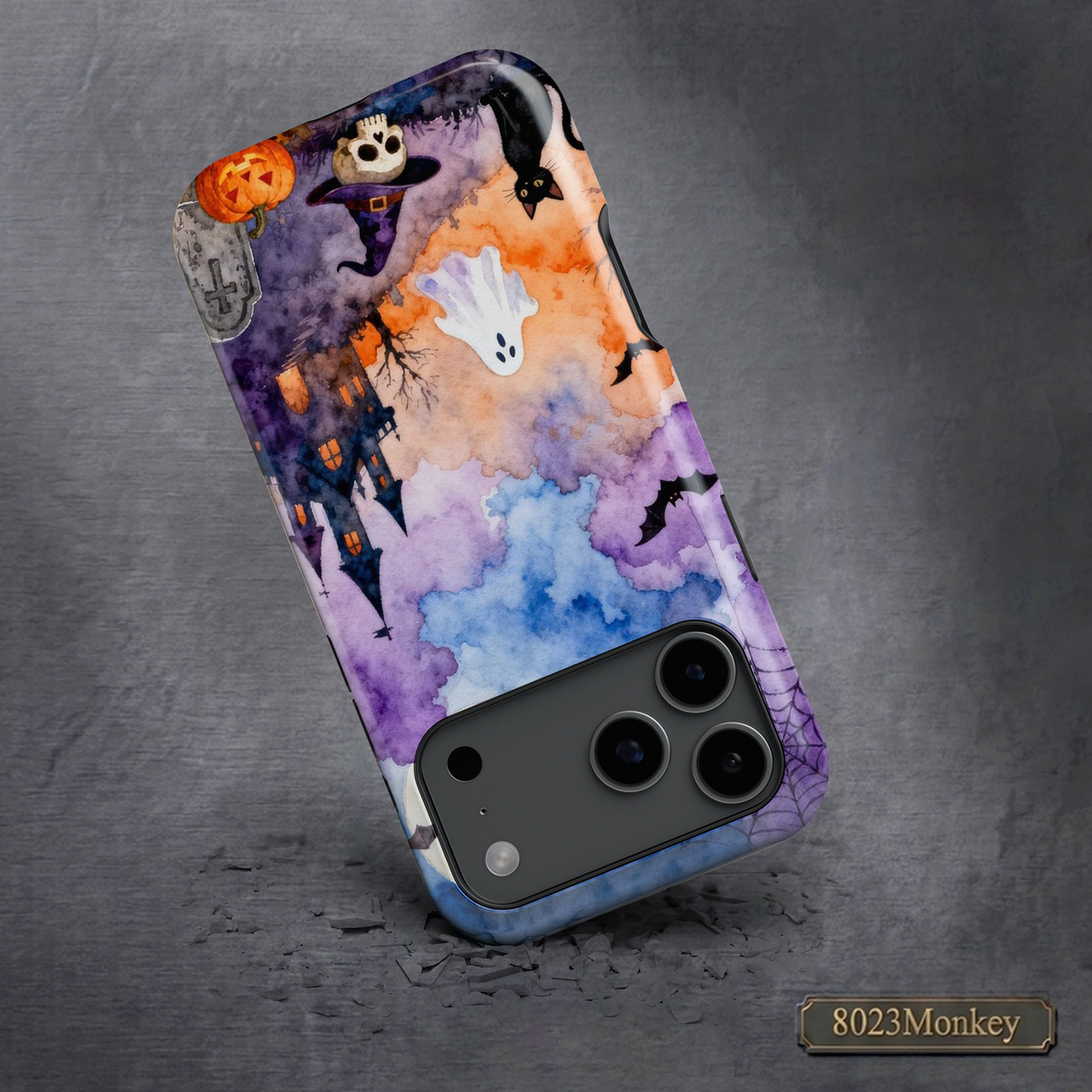 Spooky Halloween Watercolor MgaSafe Tough Phone Case for iPhone and Samsung