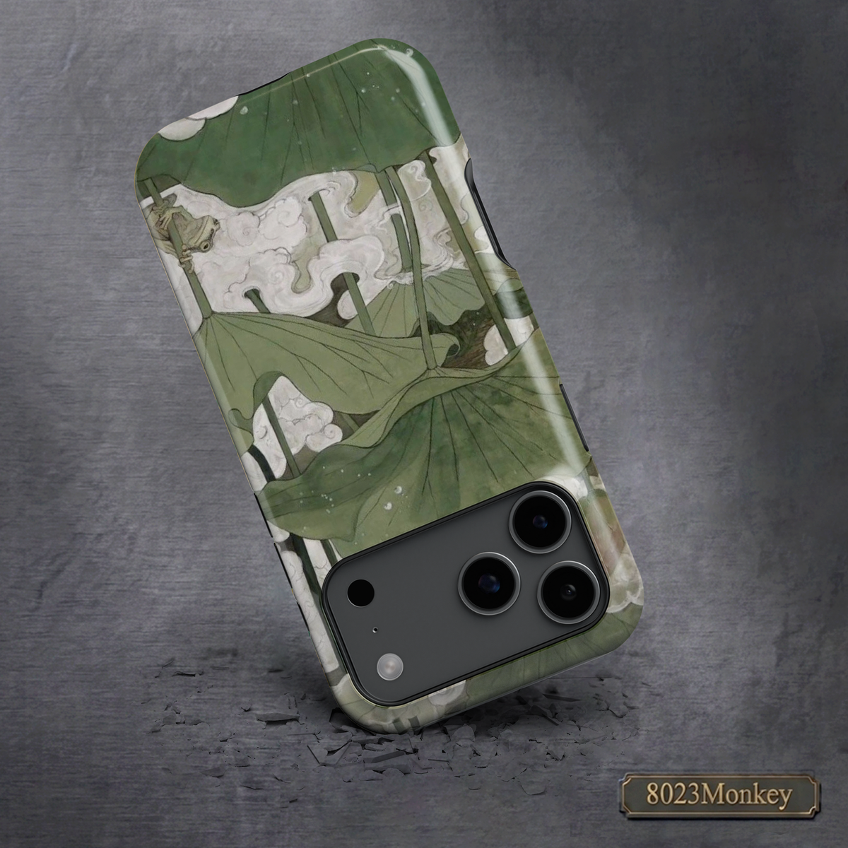 Green Lotus Leaf Frog MgaSafe Tough Phone Case for iPhone and Samsung