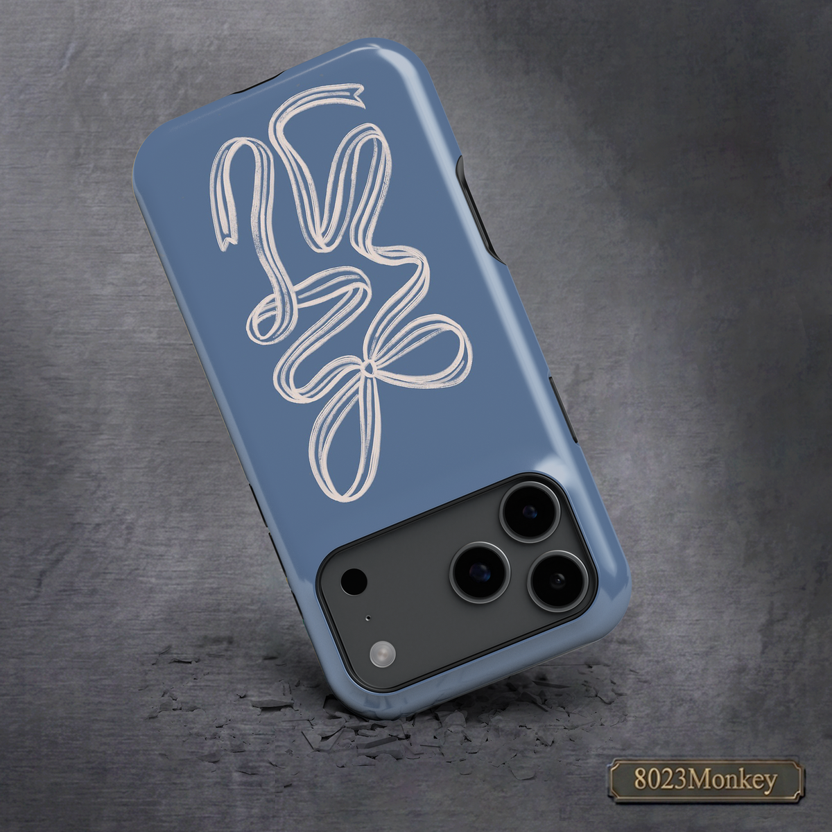 Minimal White Ribbon Bow MgaSafe Tough Phone Case for iPhone and Samsung