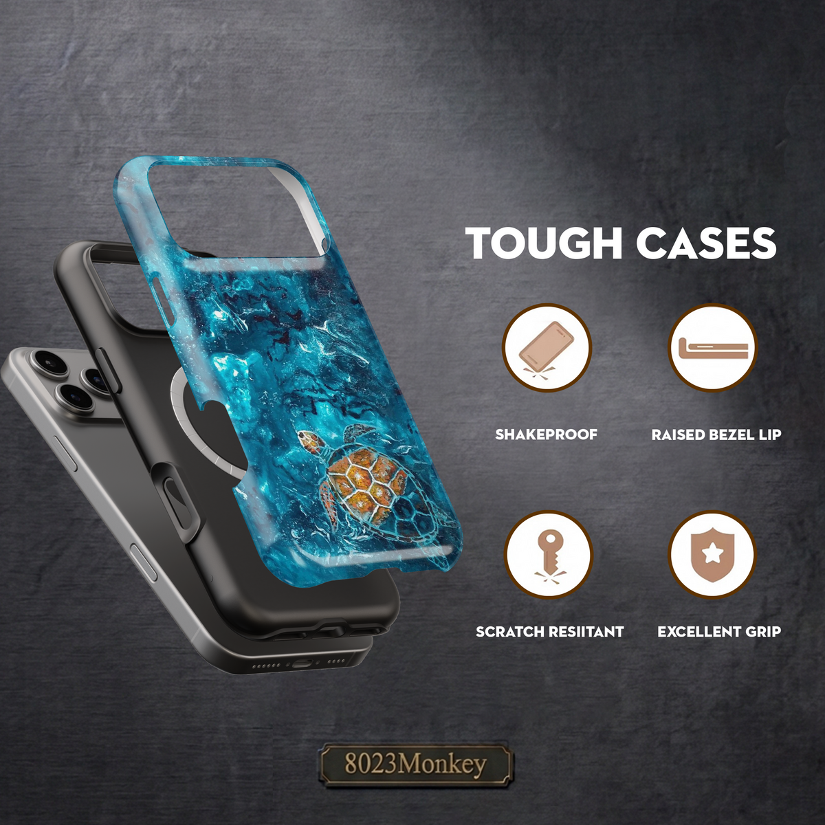 Ocean Sea Turtle MgaSafe Tough Cover for iPhone and Samsung