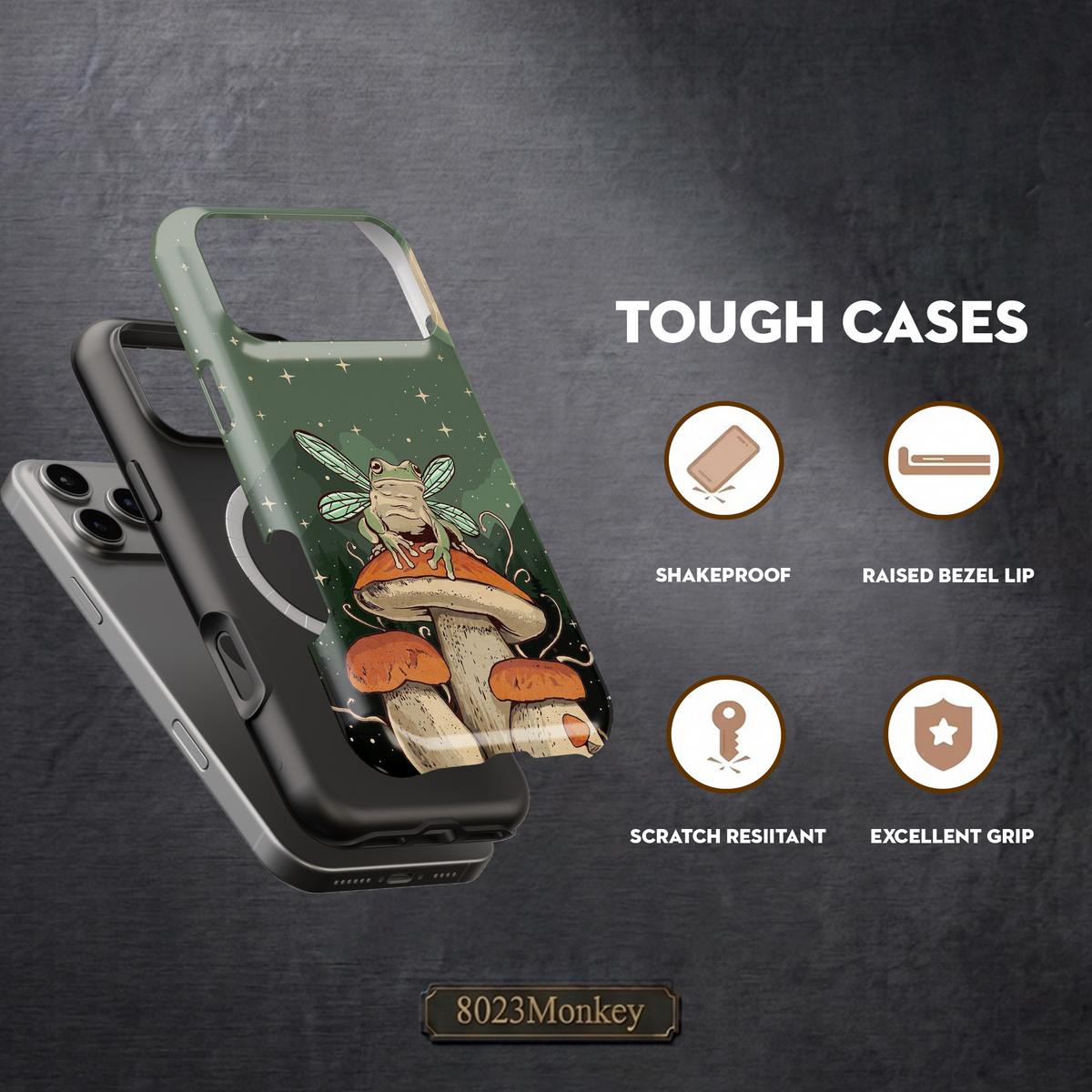 Fairy Wing Frog Mushroom MgaSafe Tough Cover for iPhone and Samsung