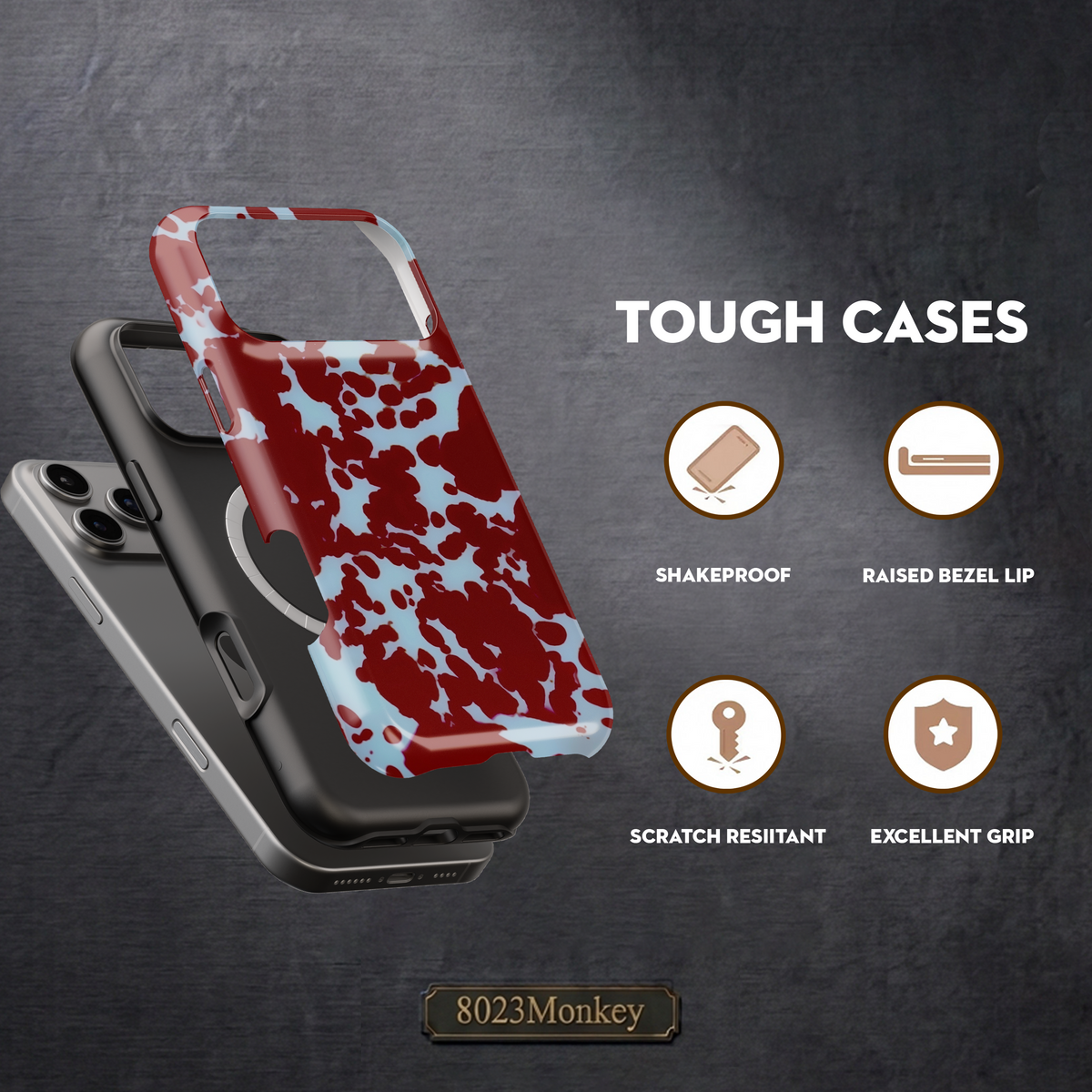 Aesthetic Maroon Splash MgaSafe Tough Cover for iPhone and Samsung