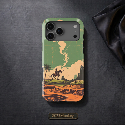 Vintage Western Cowboy Landscape MgaSafe Tough Phone Case for iPhone and Samsung