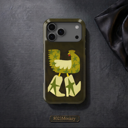 Chicken Wearing Cowboy Boots MgaSafe Tough Phone Case for iPhone and Samsung