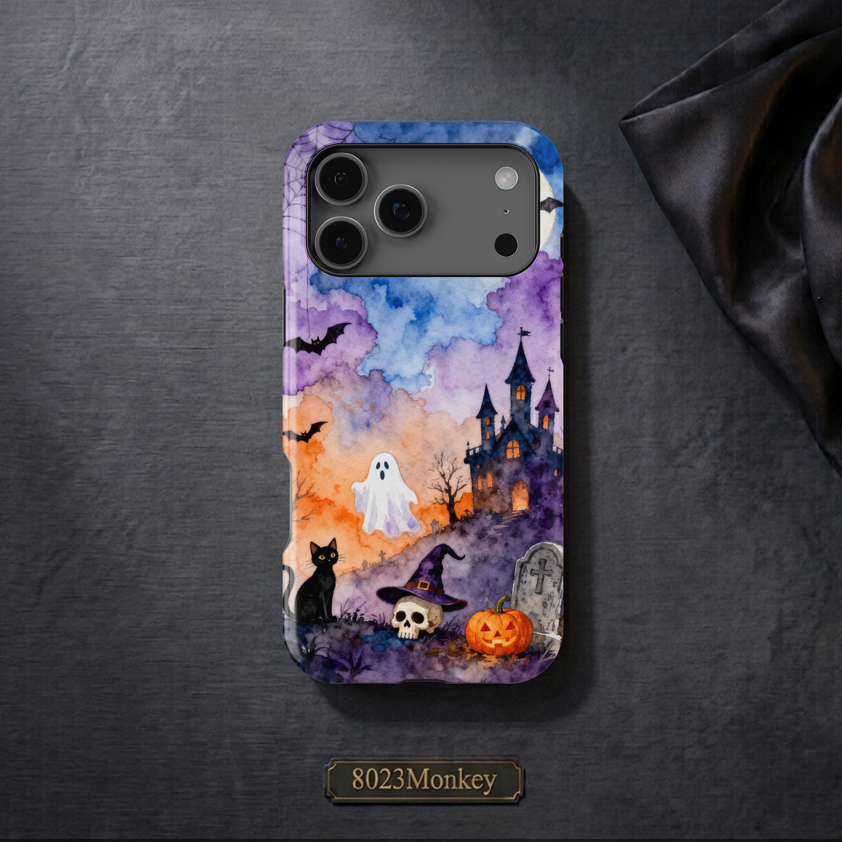 Spooky Halloween Watercolor MgaSafe Tough Phone Case for iPhone and Samsung