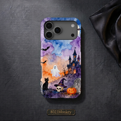 Spooky Halloween Watercolor MgaSafe Tough Phone Case for iPhone and Samsung