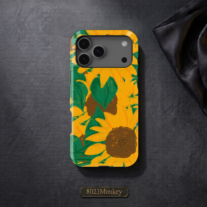 Vintage Sunflower Art MgaSafe Tough Cover for iPhone and Samsung