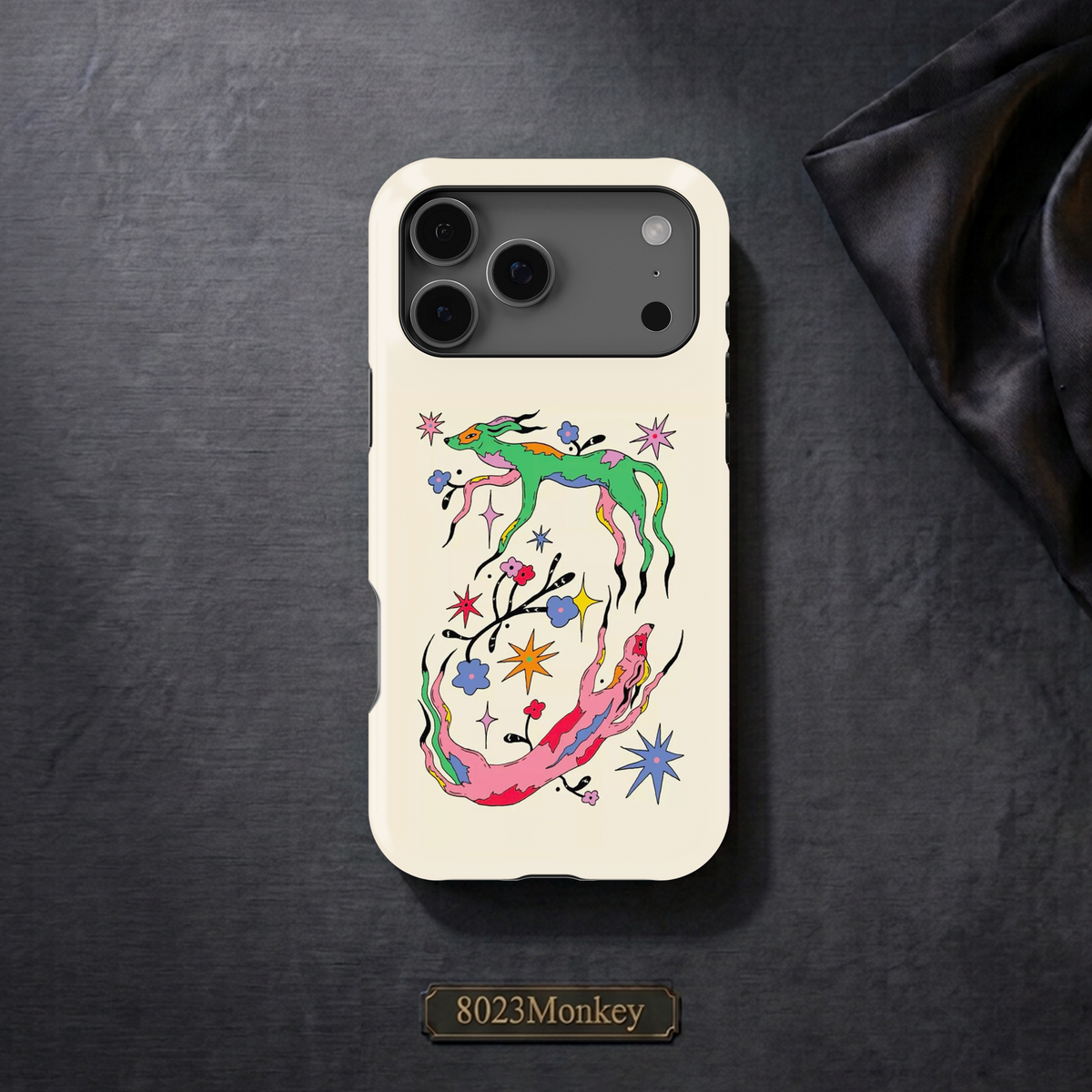 Psychedelic Dog Floral MgaSafe Tough Cover for iPhone and Samsung