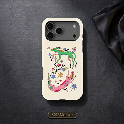 Psychedelic Dog Floral MgaSafe Tough Cover for iPhone and Samsung