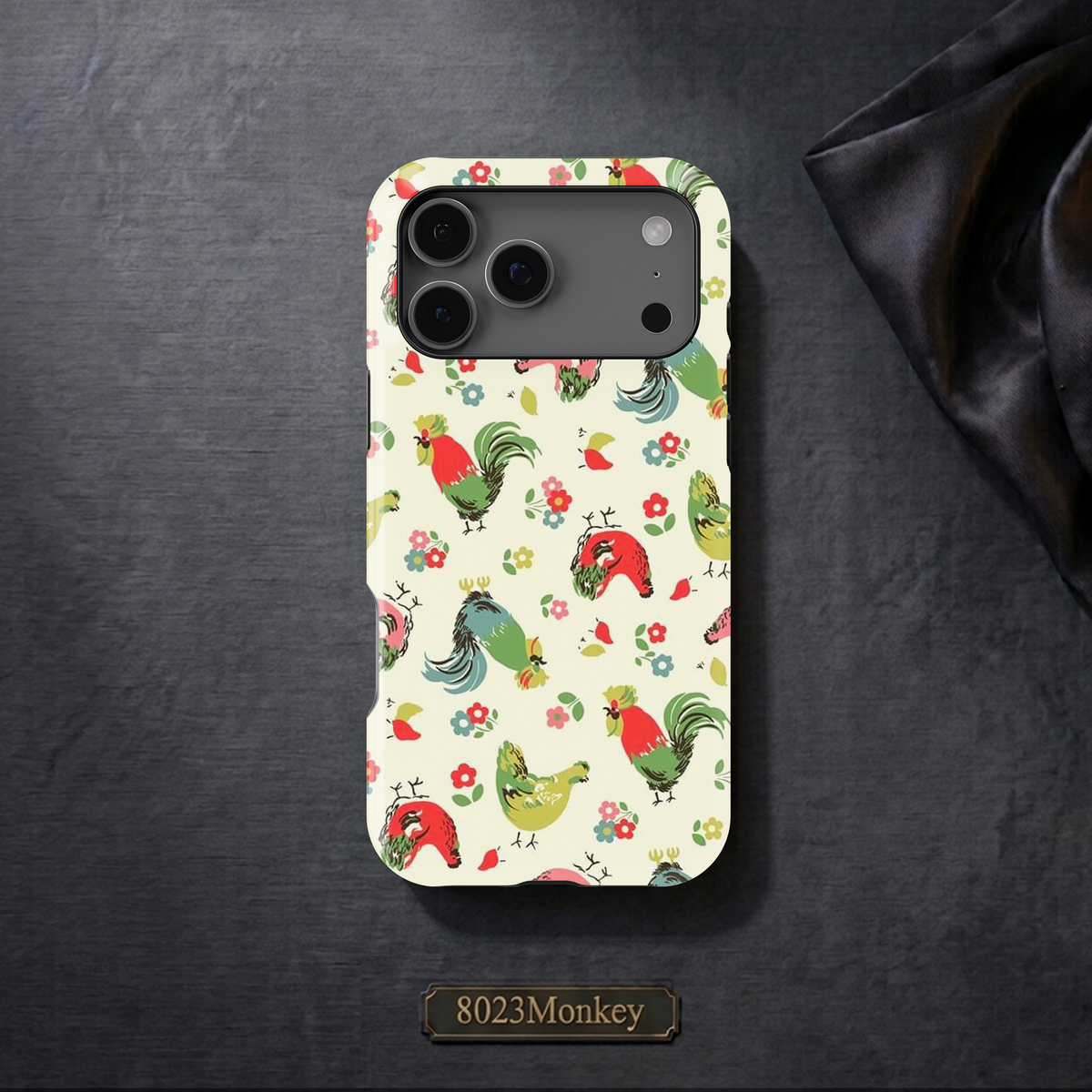 Rooster Chicken Floral MgaSafe Tough Phone Case for iPhone and Samsung