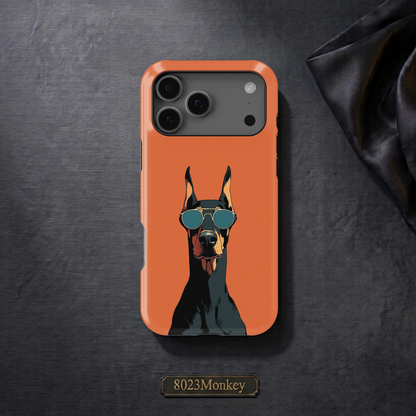 Cool Doberman With Sunglasses MgaSafe Tough Phone Case for iPhone and Samsung