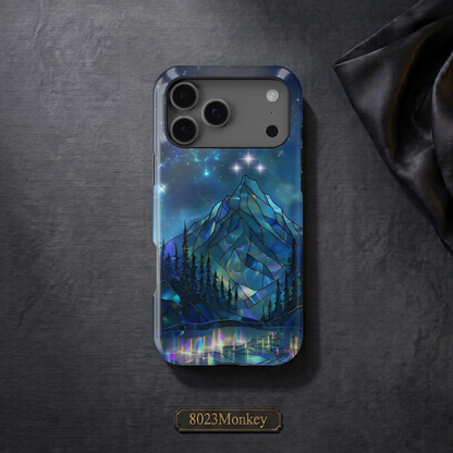 Stained Glass Mountain Starry Sky MgaSafe Tough Cover for iPhone and Samsung