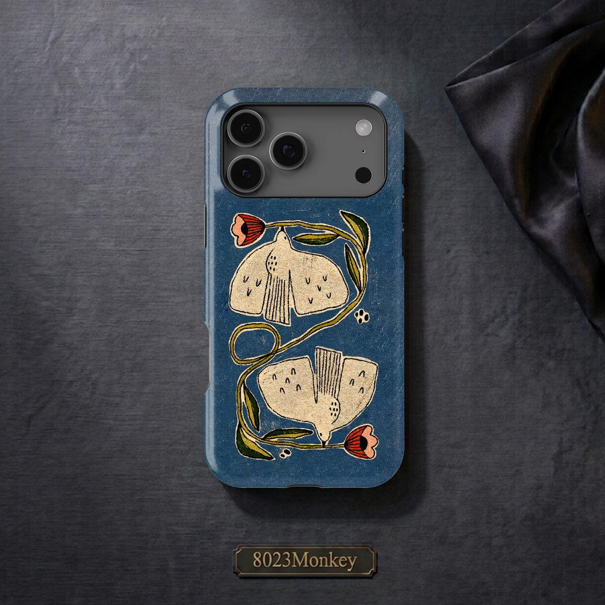 Vintage Folk Dove Flower MgaSafe Tough Cover for iPhone and Samsung