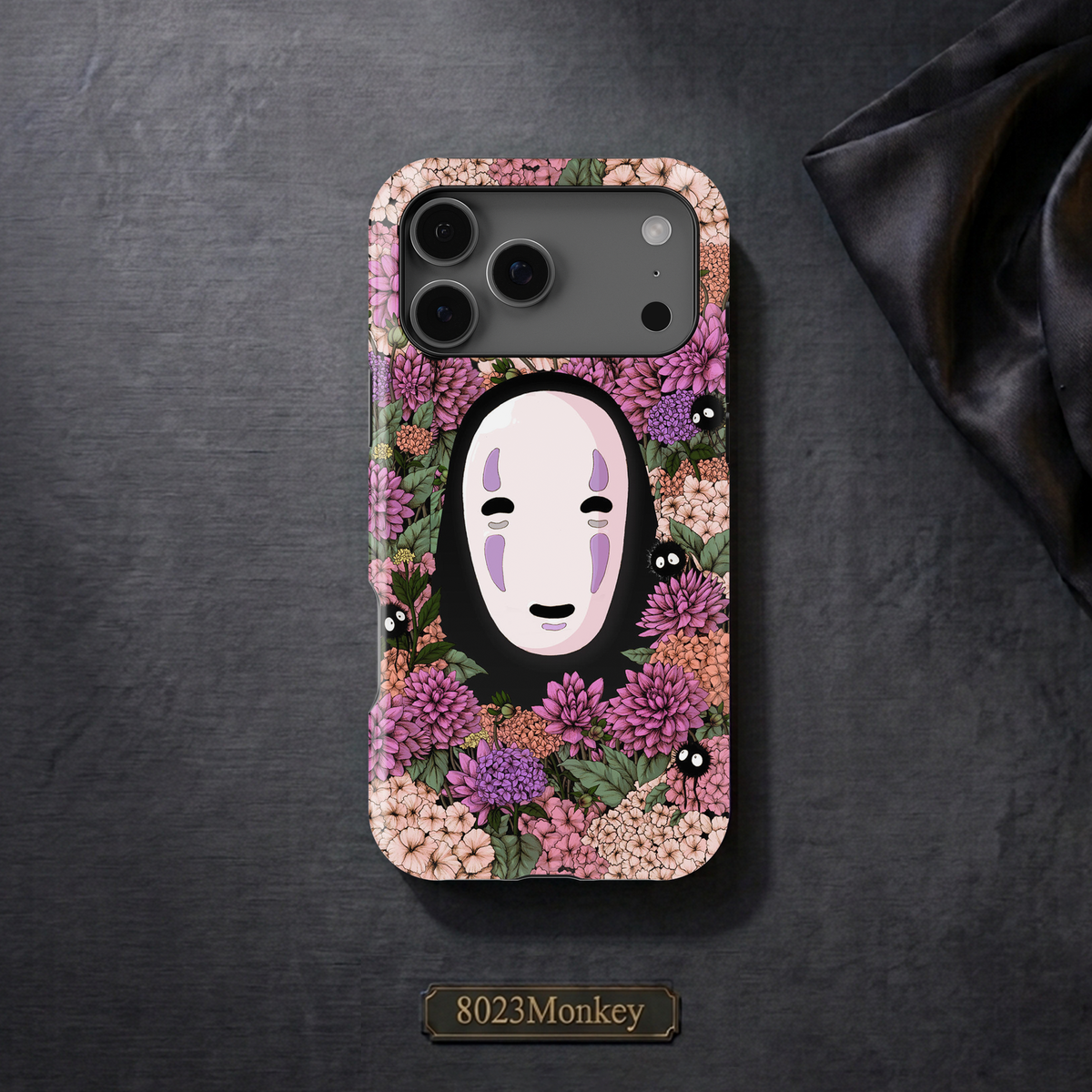 No Face Kaonashi Floral MgaSafe Tough Cover for iPhone and Samsung
