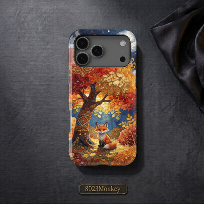 Autumn Tree Red Fox MgaSafe Tough Phone Case for iPhone and Samsung