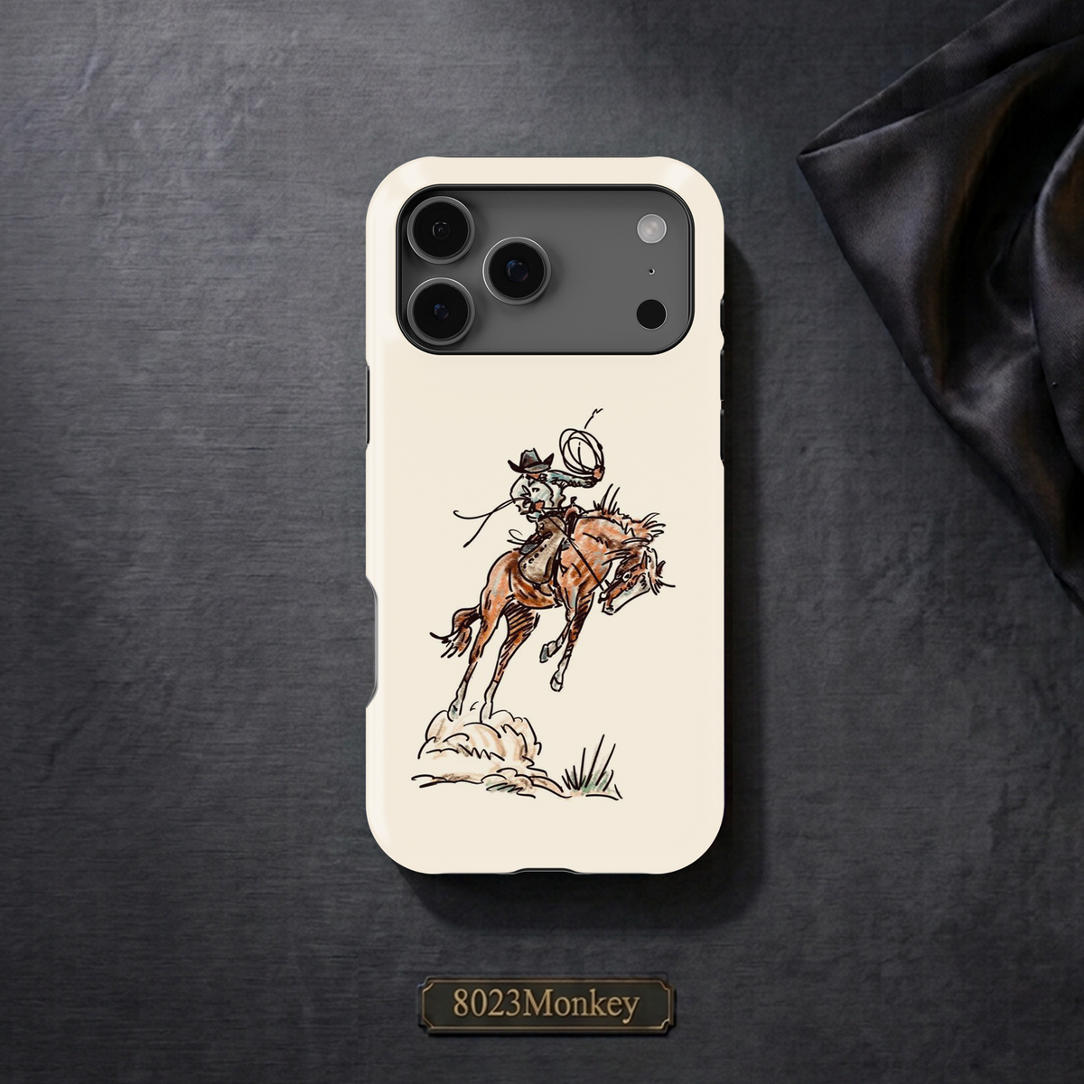 Vintage Cowboy Rodeo Horse MgaSafe Tough Cover for iPhone and Samsung