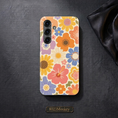 70s Groovy Floral MgaSafe Tough Phone Case for iPhone and Samsung
