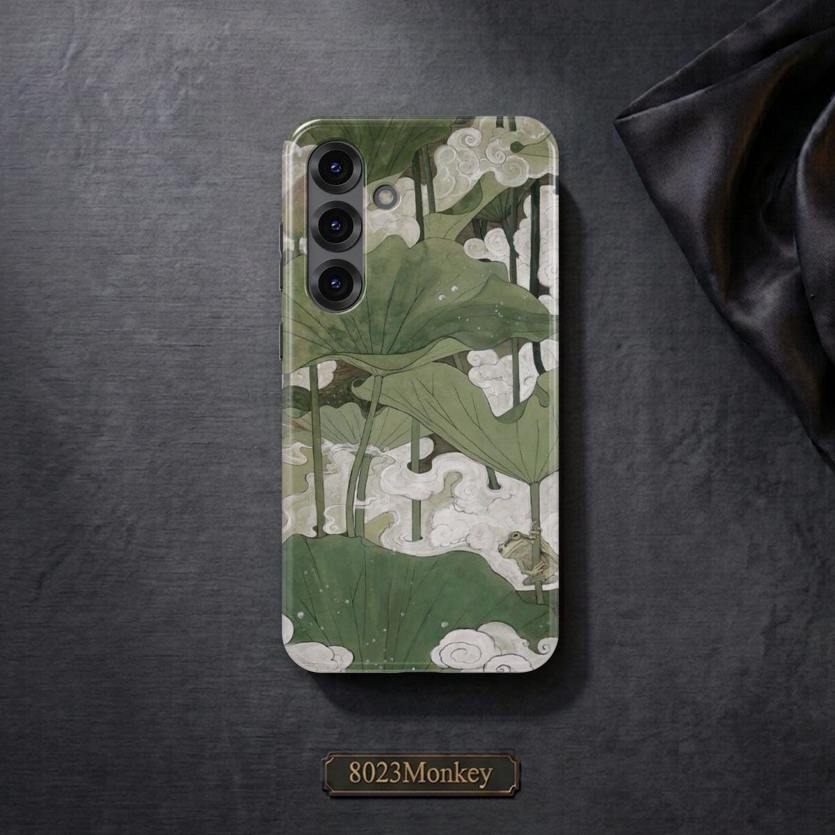 Green Lotus Leaf Frog MgaSafe Tough Phone Case for iPhone and Samsung