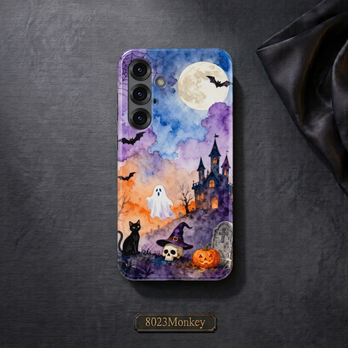 Spooky Halloween Watercolor MgaSafe Tough Phone Case for iPhone and Samsung