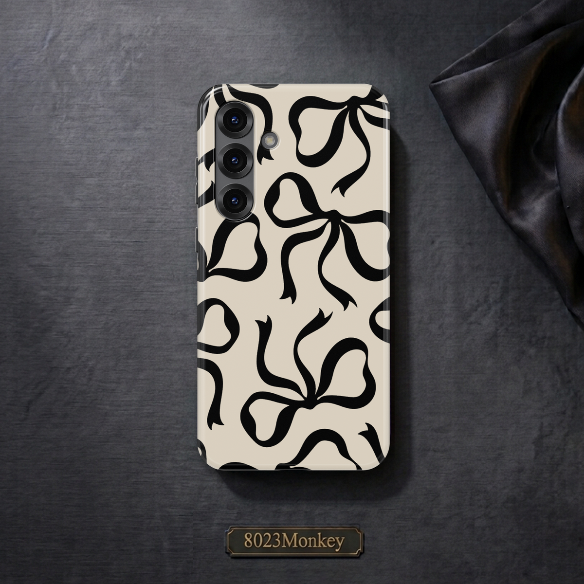 Black Bow Ribbon MgaSafe Tough Cover for iPhone and Samsung