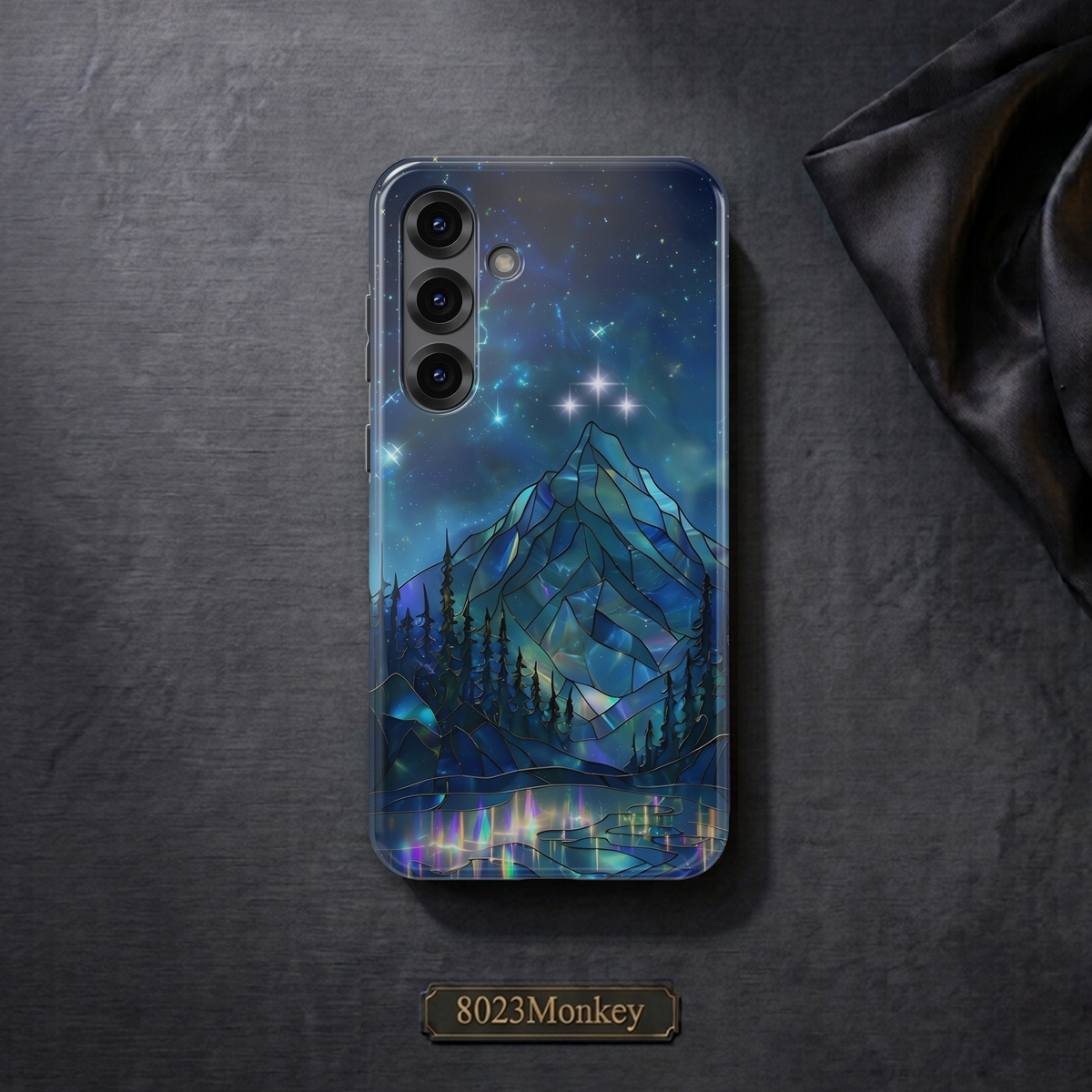 Stained Glass Mountain Starry Sky MgaSafe Tough Cover for iPhone and Samsung