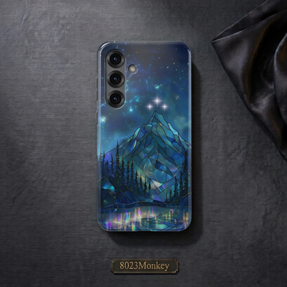 Stained Glass Mountain Starry Sky MgaSafe Tough Cover for iPhone and Samsung