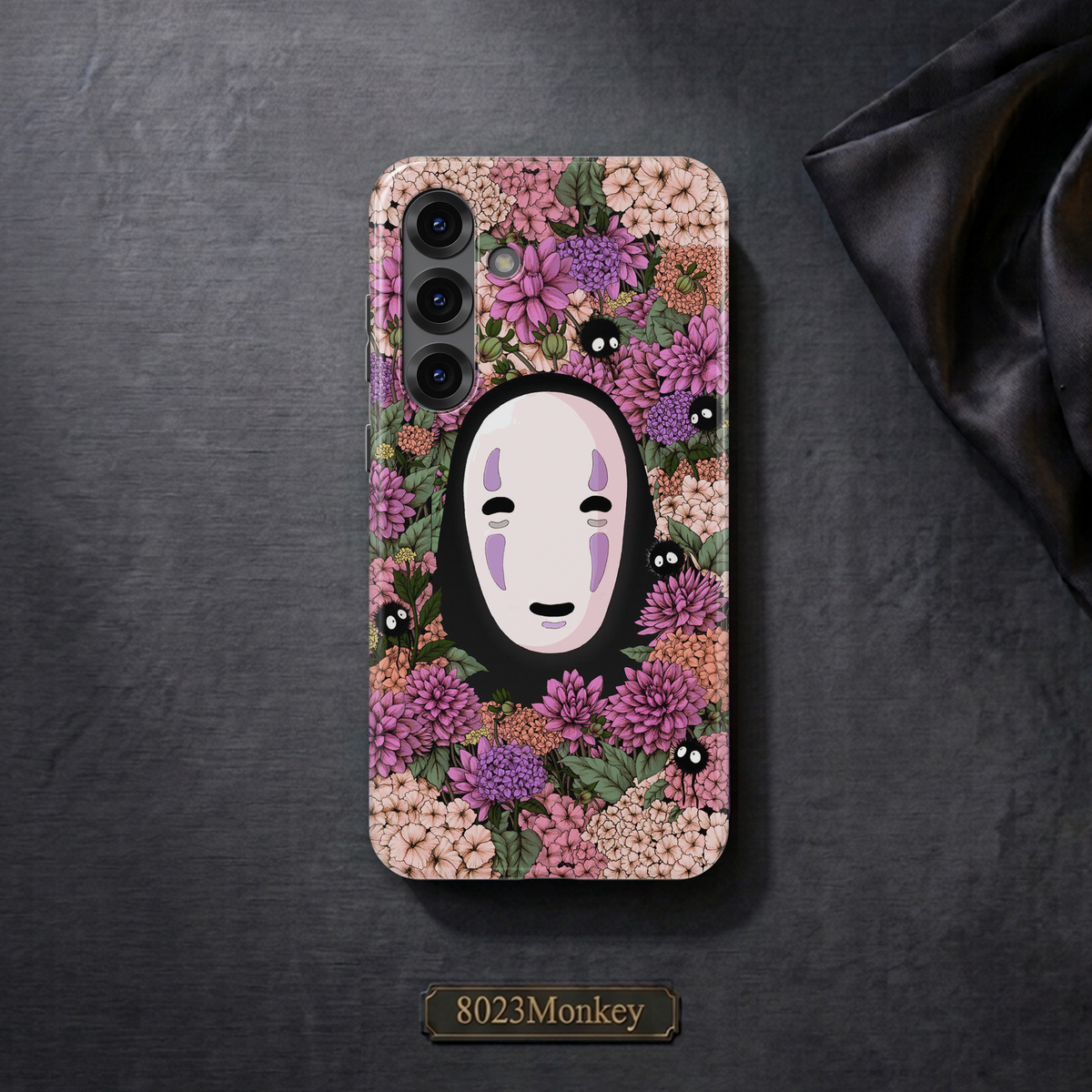 No Face Kaonashi Floral MgaSafe Tough Cover for iPhone and Samsung