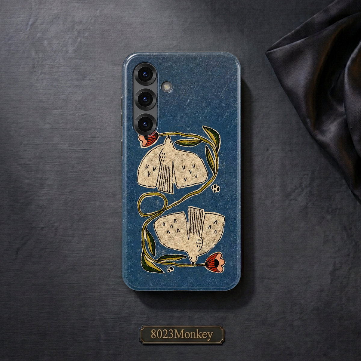 Vintage Folk Dove Flower MgaSafe Tough Cover for iPhone and Samsung