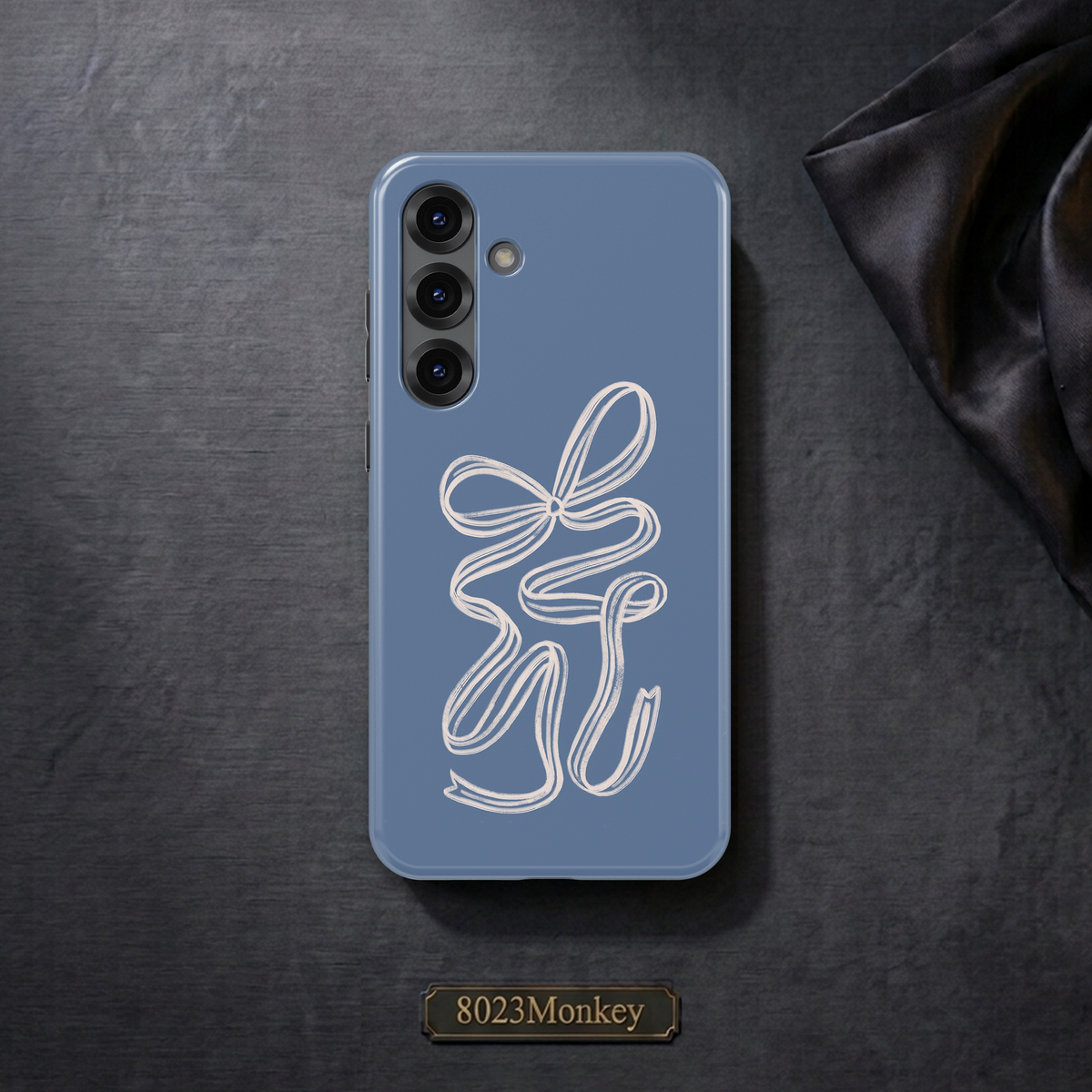 Minimal White Ribbon Bow MgaSafe Tough Phone Case for iPhone and Samsung