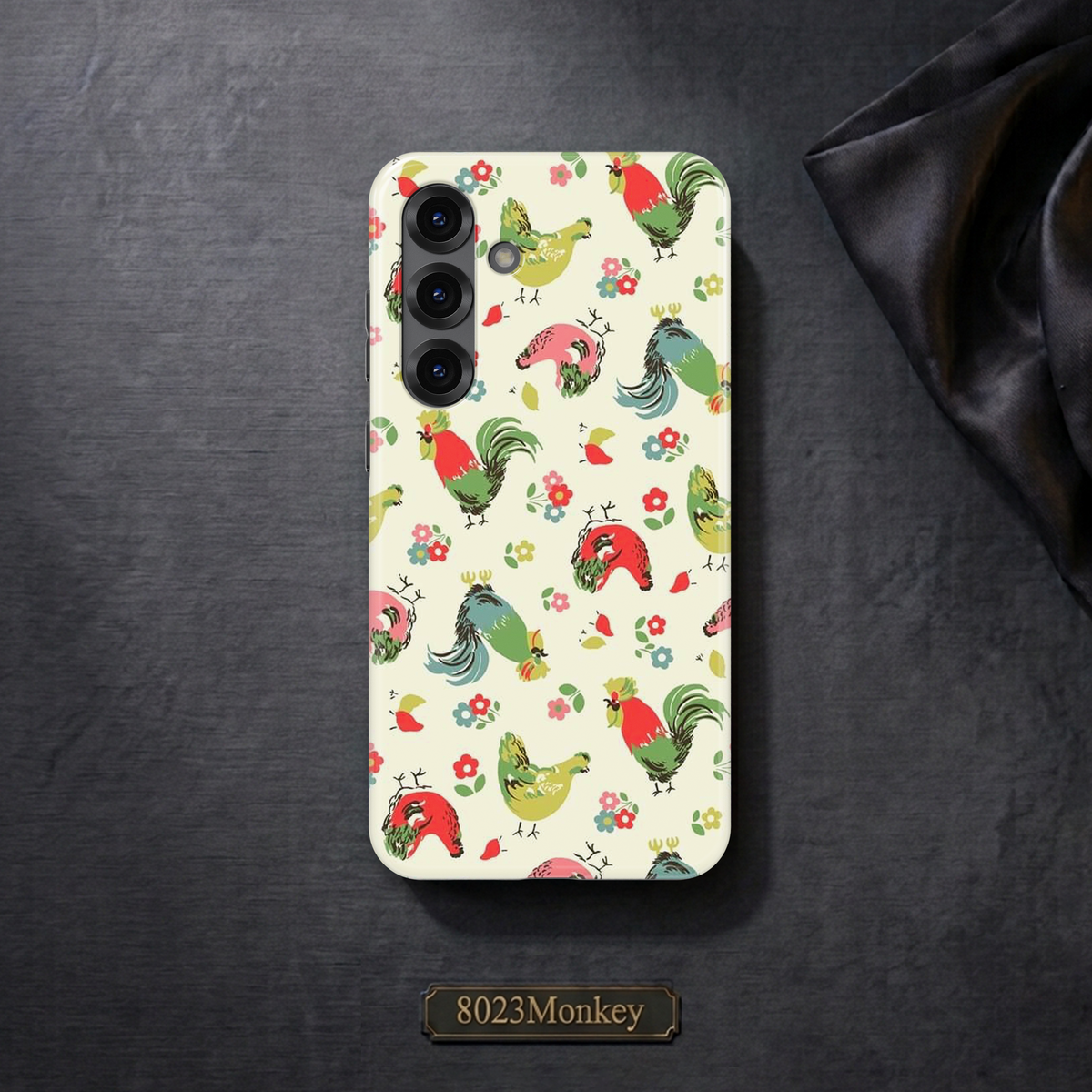 Rooster Chicken Floral MgaSafe Tough Phone Case for iPhone and Samsung