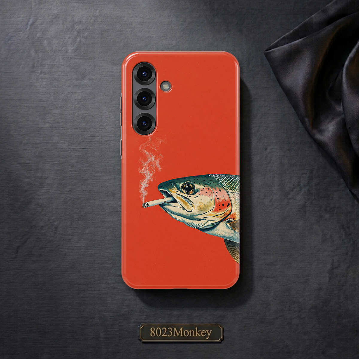 Funny Smoking Trout Fish MgaSafe Tough Cover for iPhone and Samsung