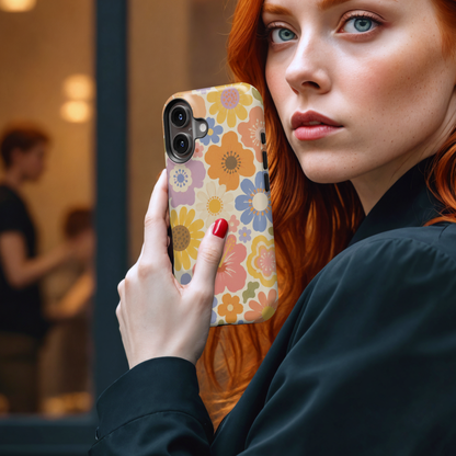 70s Groovy Floral MgaSafe Tough Phone Case for iPhone and Samsung