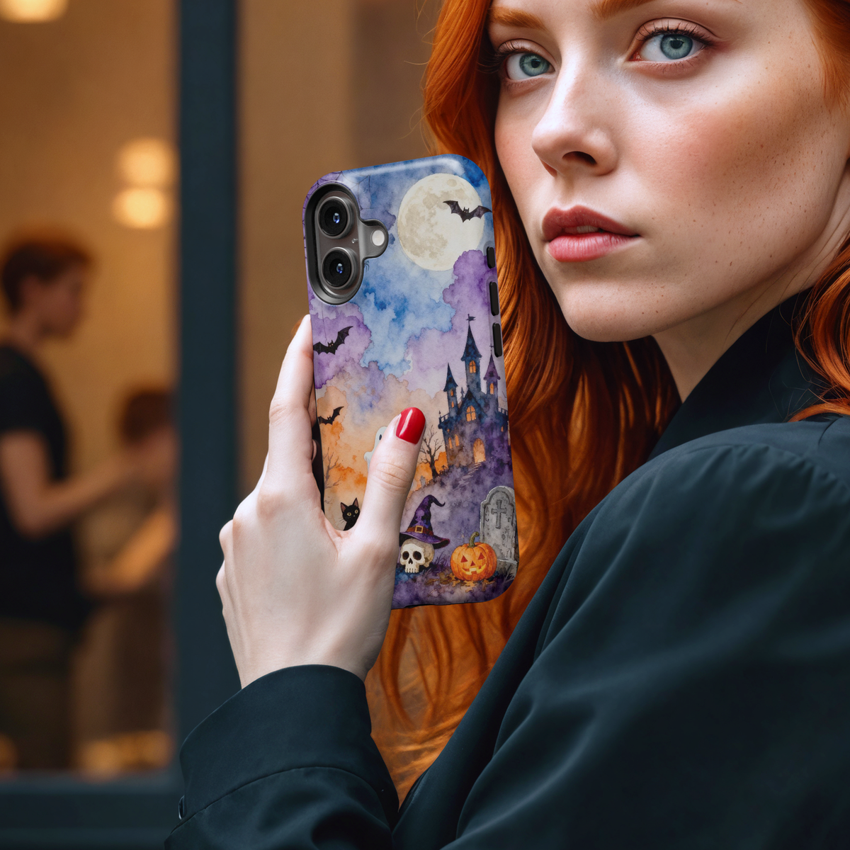 Spooky Halloween Watercolor MgaSafe Tough Phone Case for iPhone and Samsung
