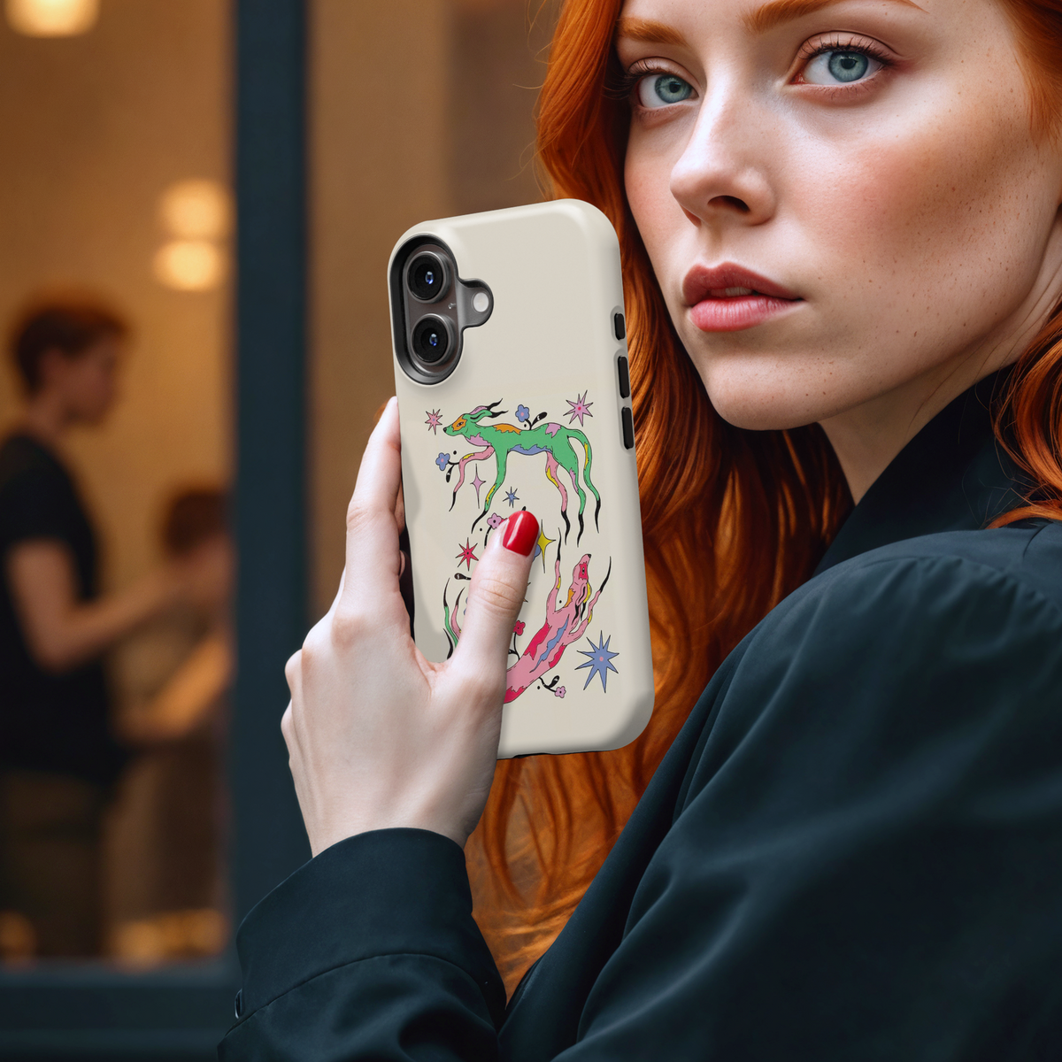 Psychedelic Dog Floral MgaSafe Tough Cover for iPhone and Samsung