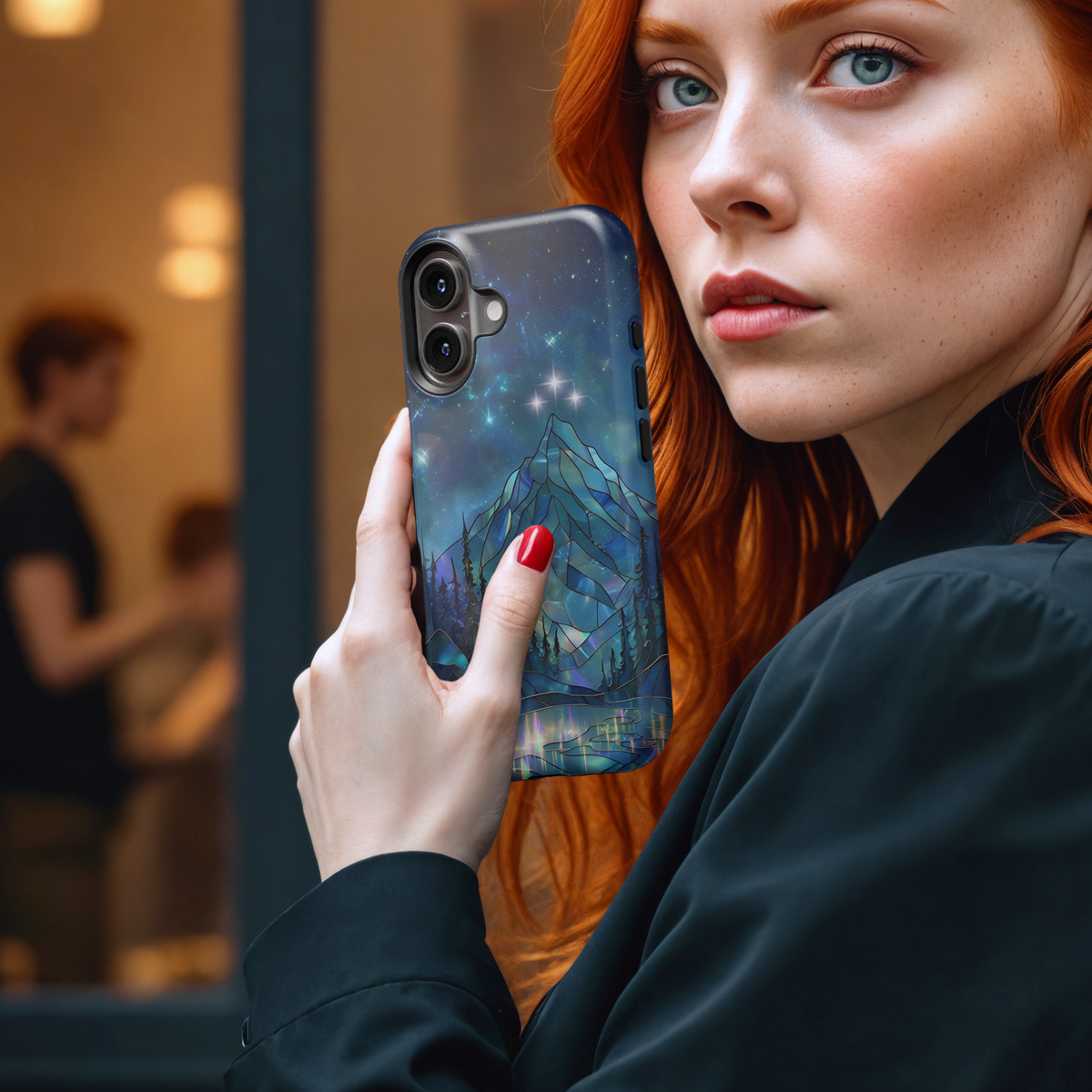 Stained Glass Mountain Starry Sky MgaSafe Tough Cover for iPhone and Samsung