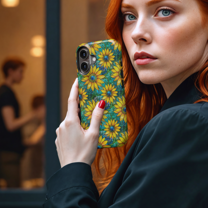 Stained Glass Sunflower MgaSafe Tough Cover for iPhone and Samsung