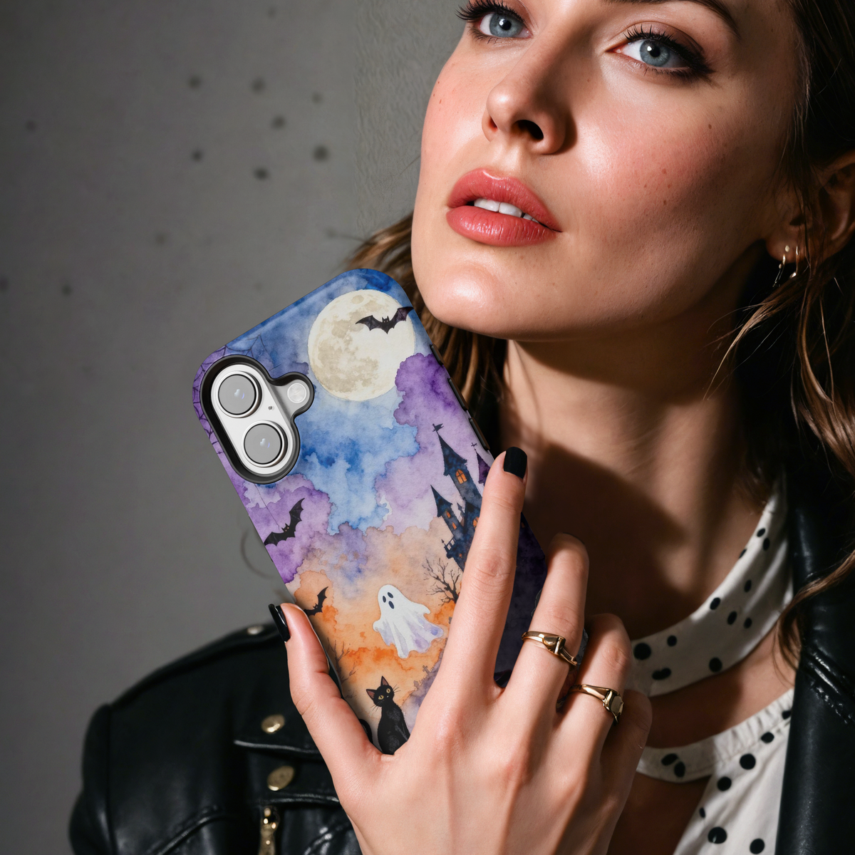 Spooky Halloween Watercolor MgaSafe Tough Phone Case for iPhone and Samsung